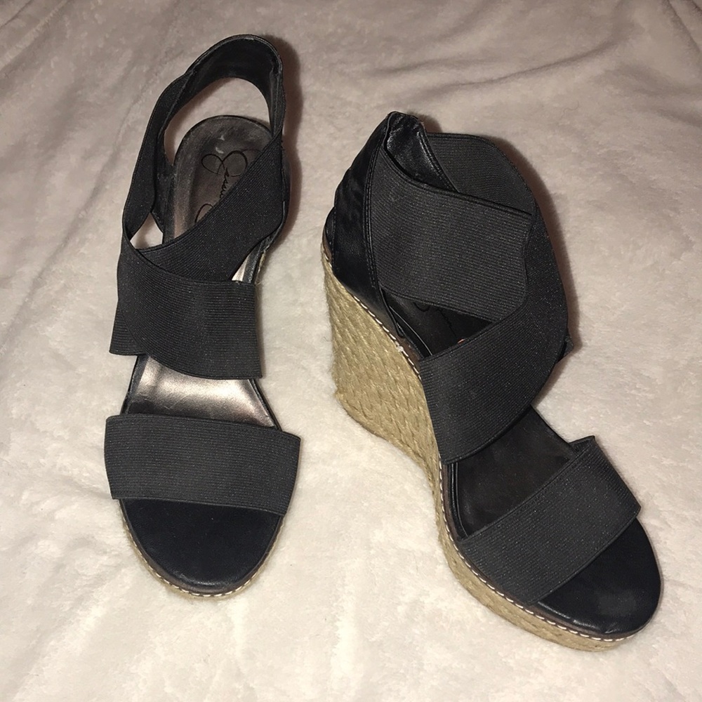 Jessica Simpson Black Wedges